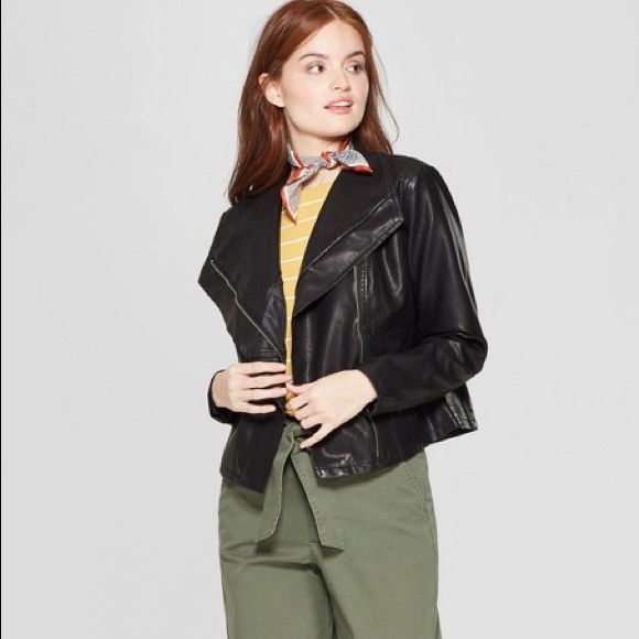 a new day Jackets & Blazers - A NEW DAY Women's Asymmetrical Zip Moto Jacket LG